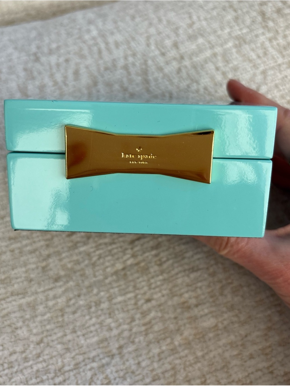 Kate Spade New York Lenox Bow Accent Jewelry Box in Aqua Tiffany Blue